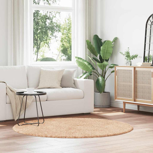 vidaXL Shaggy Rug High Pile NAVARRA Beige 160x160 cm Polyester