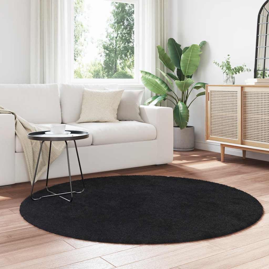 vidaXL Shaggy Rug High Pile NAVARRA Black 160x160 cm Polyester