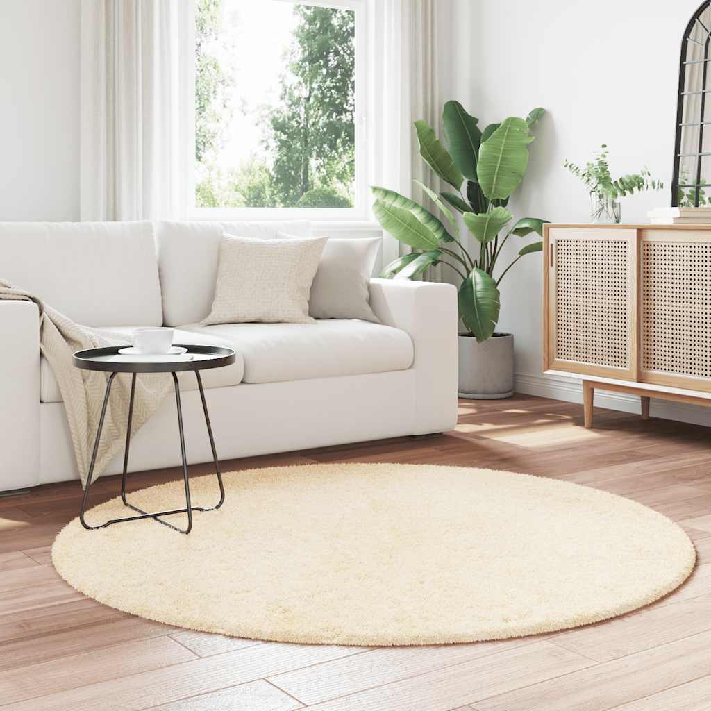 vidaXL Shaggy Rug High Pile NAVARRA Cream 160x160 cm Polyester