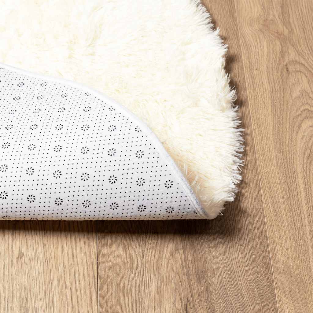 vidaXL Shaggy Rug High Pile NAVARRA Cream 160x160 cm Polyester