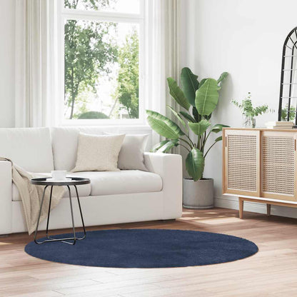 vidaXL Shaggy Rug High Pile NAVARRA Navy 160x160 cm Polyester