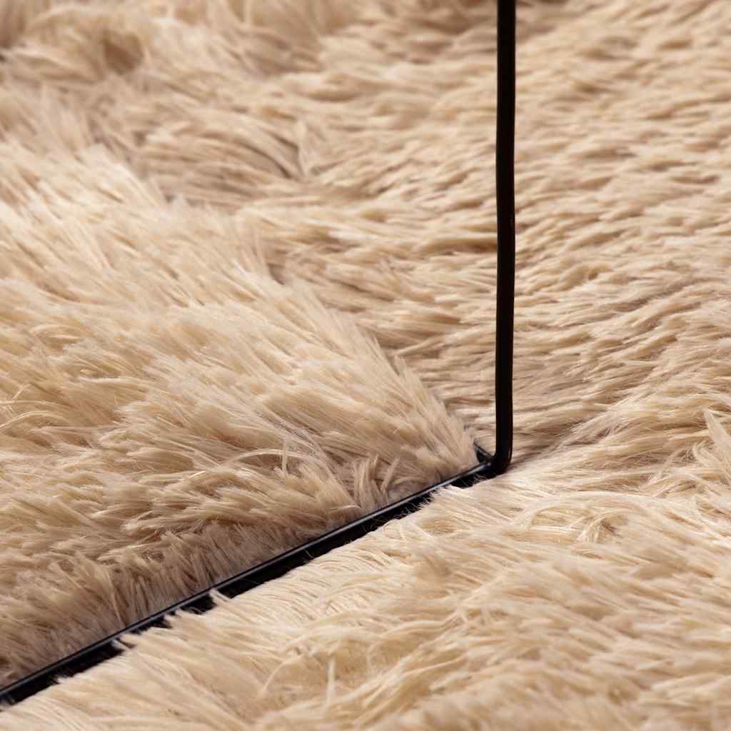 vidaXL Shaggy Rug High Pile NAVARRA Beige 200x200 cm Polyester