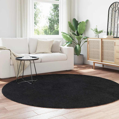 vidaXL Shaggy Rug High Pile NAVARRA Black 200x200 cm Polyester