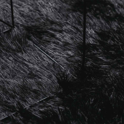 vidaXL Shaggy Rug High Pile NAVARRA Black 200x200 cm Polyester