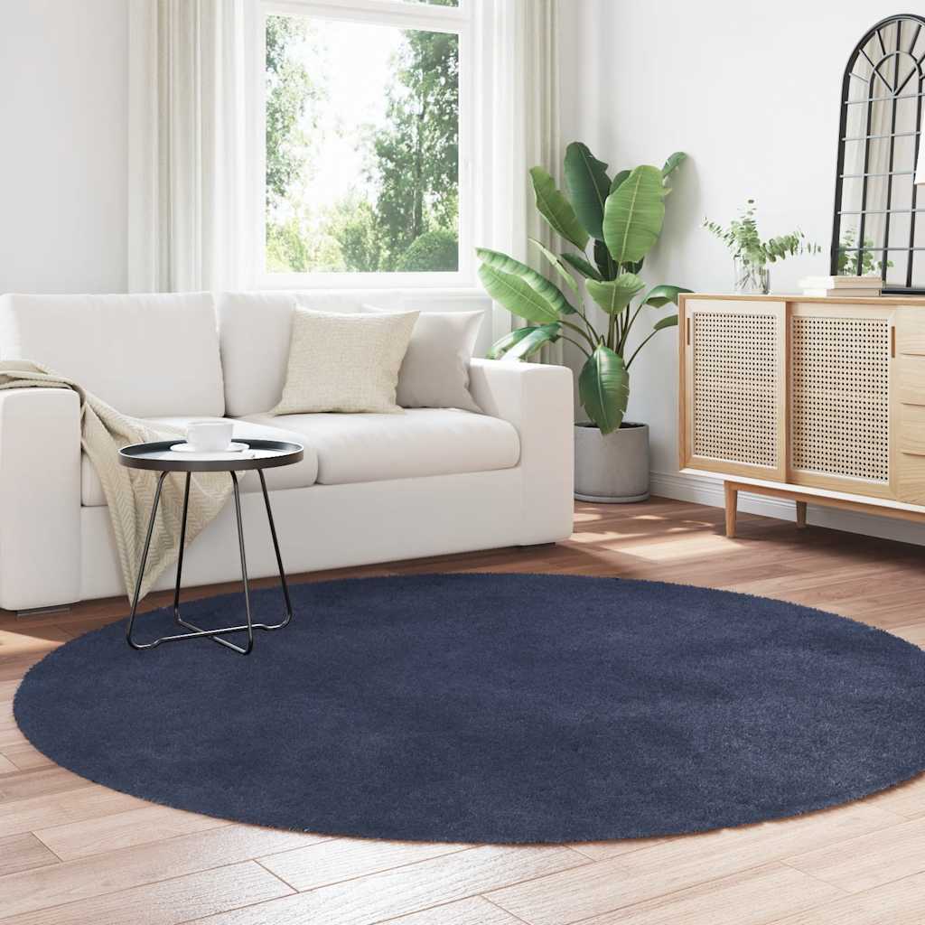vidaXL Shaggy Rug High Pile NAVARRA Navy Polyester