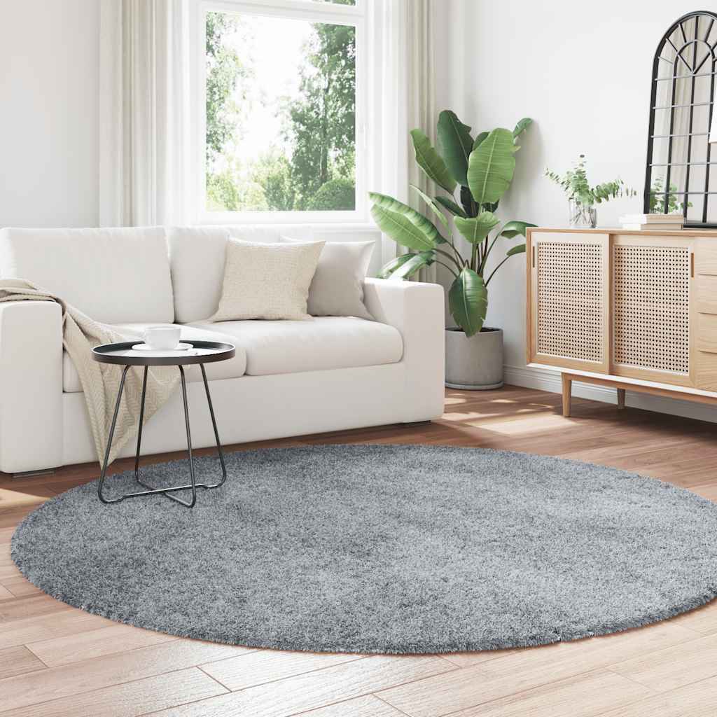 vidaXL Shaggy Rug High Pile NAVARRA Silver Grey 200x200 cm Polyester
