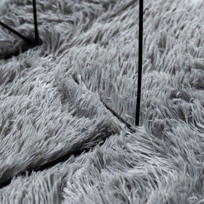 vidaXL Shaggy Rug High Pile NAVARRA Silver Grey 200x200 cm Polyester