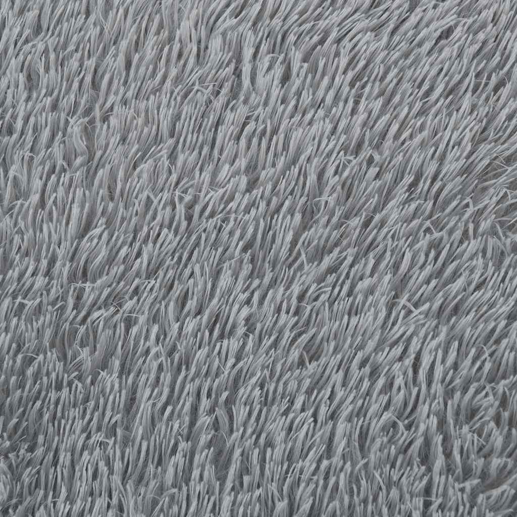 vidaXL Shaggy Rug High Pile NAVARRA Silver Grey 200x200 cm Polyester