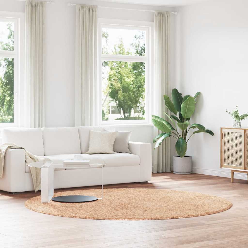 vidaXL Shaggy Rug High Pile NAVARRA Beige 240x240 cm Polyester