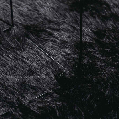 vidaXL Shaggy Rug High Pile NAVARRA Black 240x240 cm Polyester