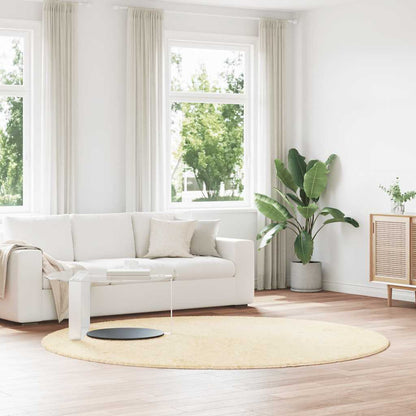 vidaXL Shaggy Rug High Pile NAVARRA Cream 240x240 cm Polyester