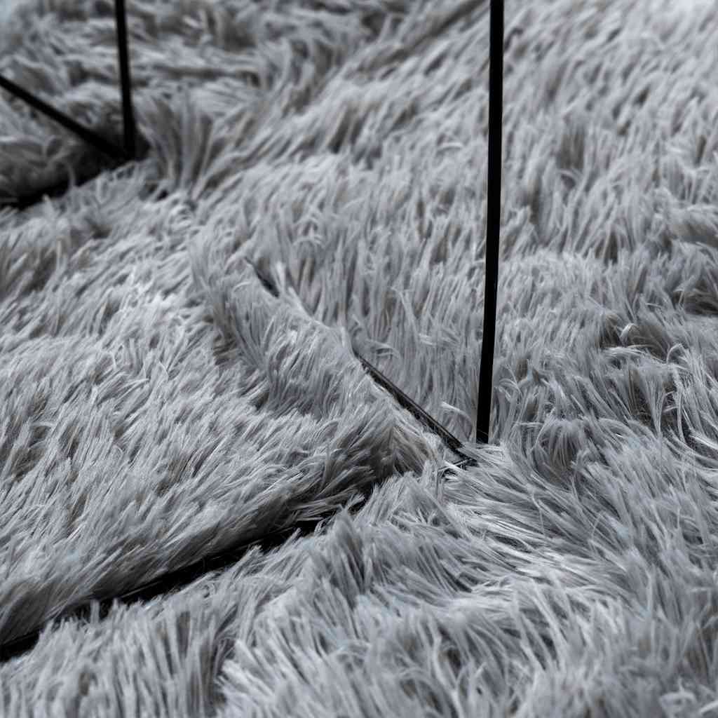 vidaXL Shaggy Rug High Pile NAVARRA Light Grey 240x240 cm Polyester