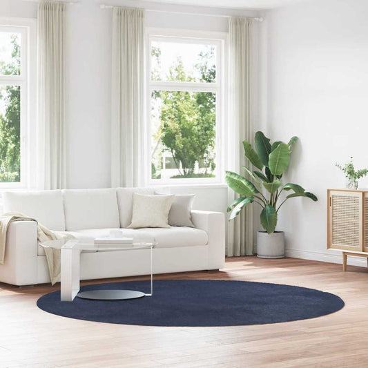 vidaXL Shaggy Rug High Pile NAVARRA Navy 240x240 cm Polyester