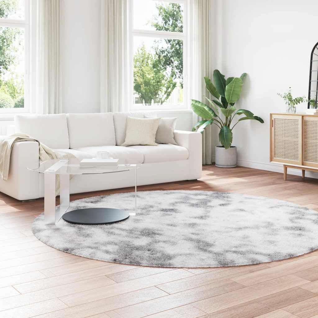 vidaXL Shaggy Rug High Pile NAVARRA Silver Grey 240x240 cm Polyester