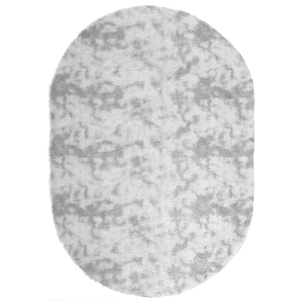 vidaXL Shaggy Rug High Pile “NAVARRA” Silver Grey 300x200 cm Polyester