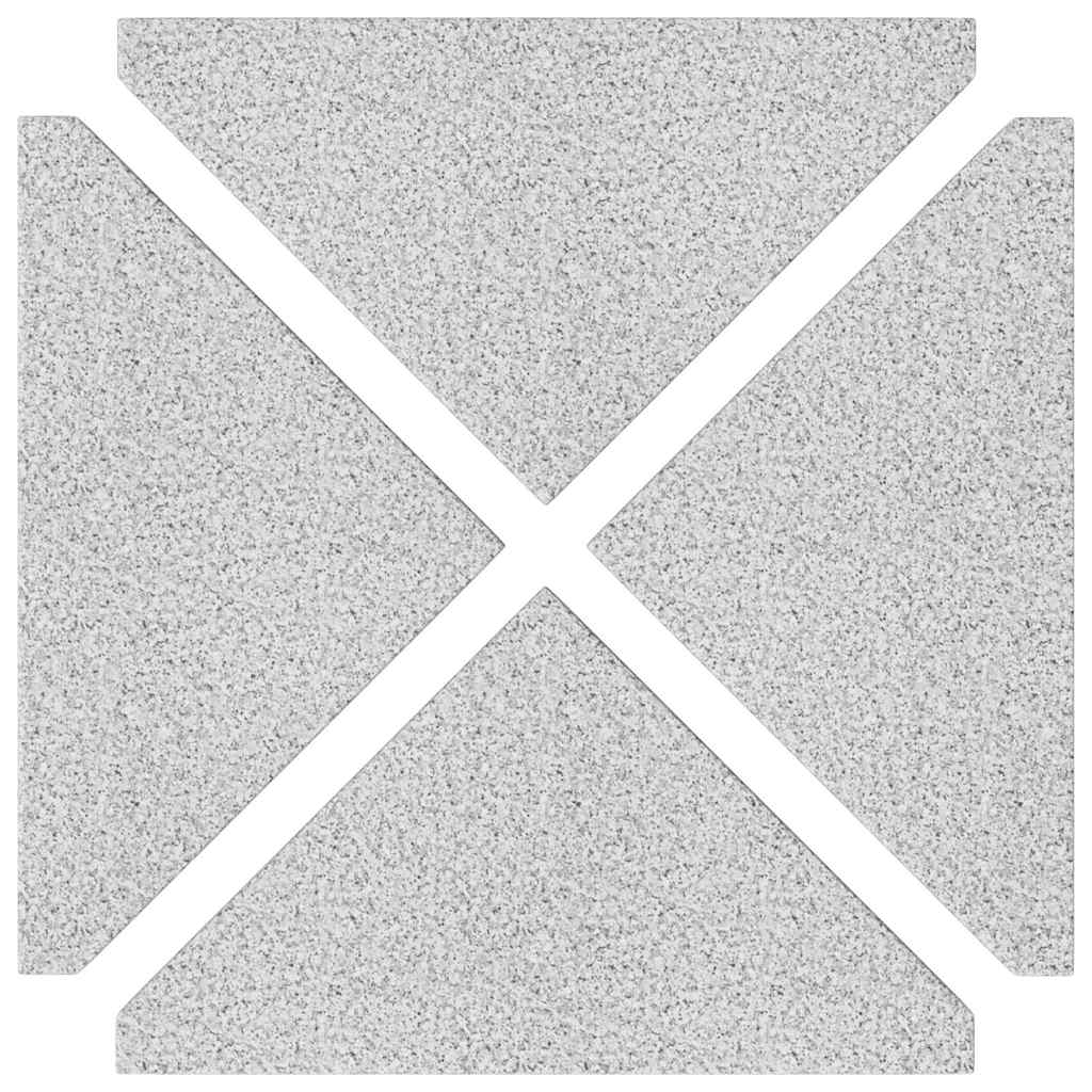 vidaXL Umbrella Weight Plates 4 pcs Grey Granite Triangular 14 kg