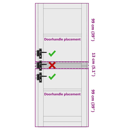 vidaXL Interior Door ORKDAL White Primed 83 x 211 cm