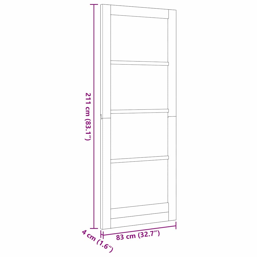 vidaXL Interior Door ORKDAL White Primed 83 x 211 cm