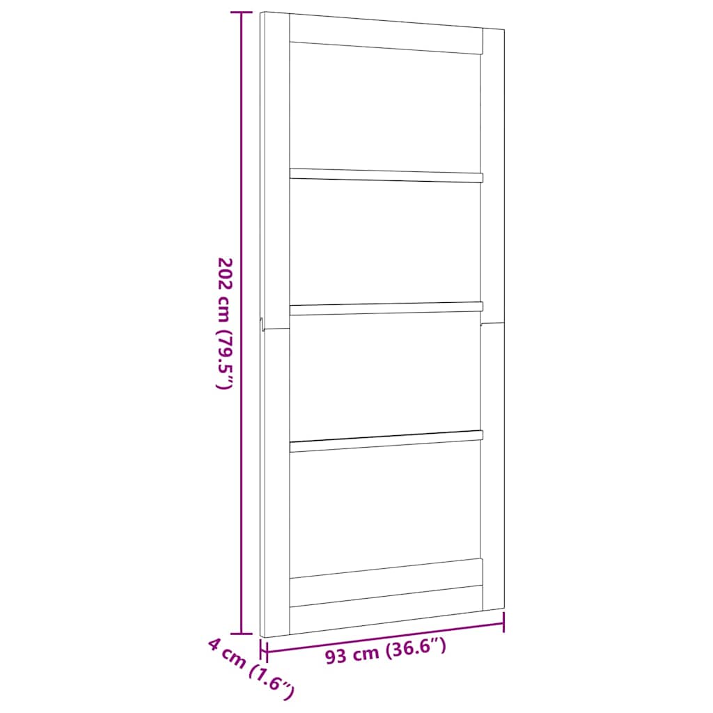 vidaXL Interior Door ORKDAL Brown 93 x 202 cm