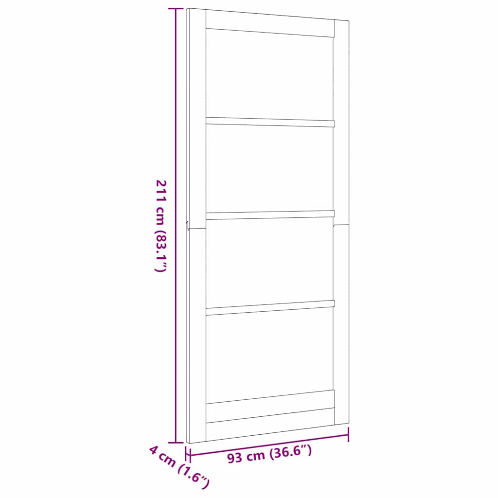 vidaXL Interior Door ORKDAL White Primed 93 x 211 cm
