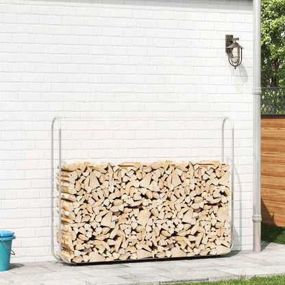 vidaXL Firewood Rack Wire 200x25x150 cm Galvanised steel