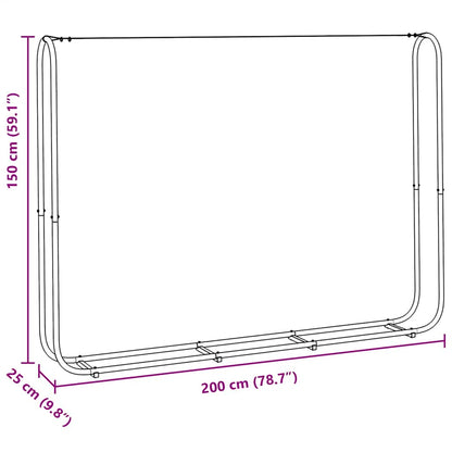 vidaXL Firewood Rack Wire 200x25x150 cm Galvanised steel