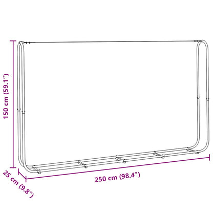 vidaXL Firewood Rack Wire 250x25x150 cm Galvanised steel