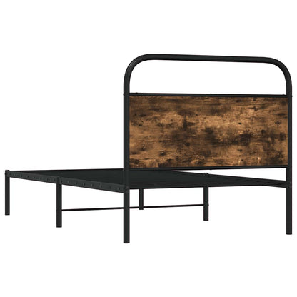 vidaXL Bed Frame Without Mattress 107x203 cm Smoked Oak Engineered Wood