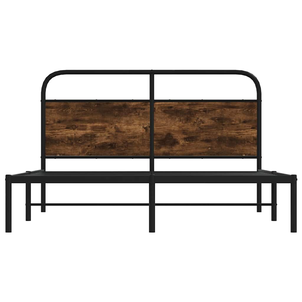 vidaXL Bed Frame Without Mattress 120x190 cm Small Double Smoked Oak Engineered Wood