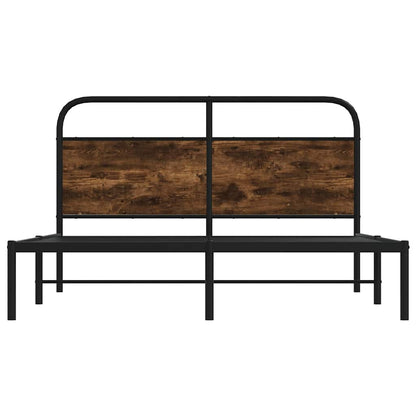 vidaXL Bed Frame Without Mattress 120x190 cm Small Double Smoked Oak Engineered Wood