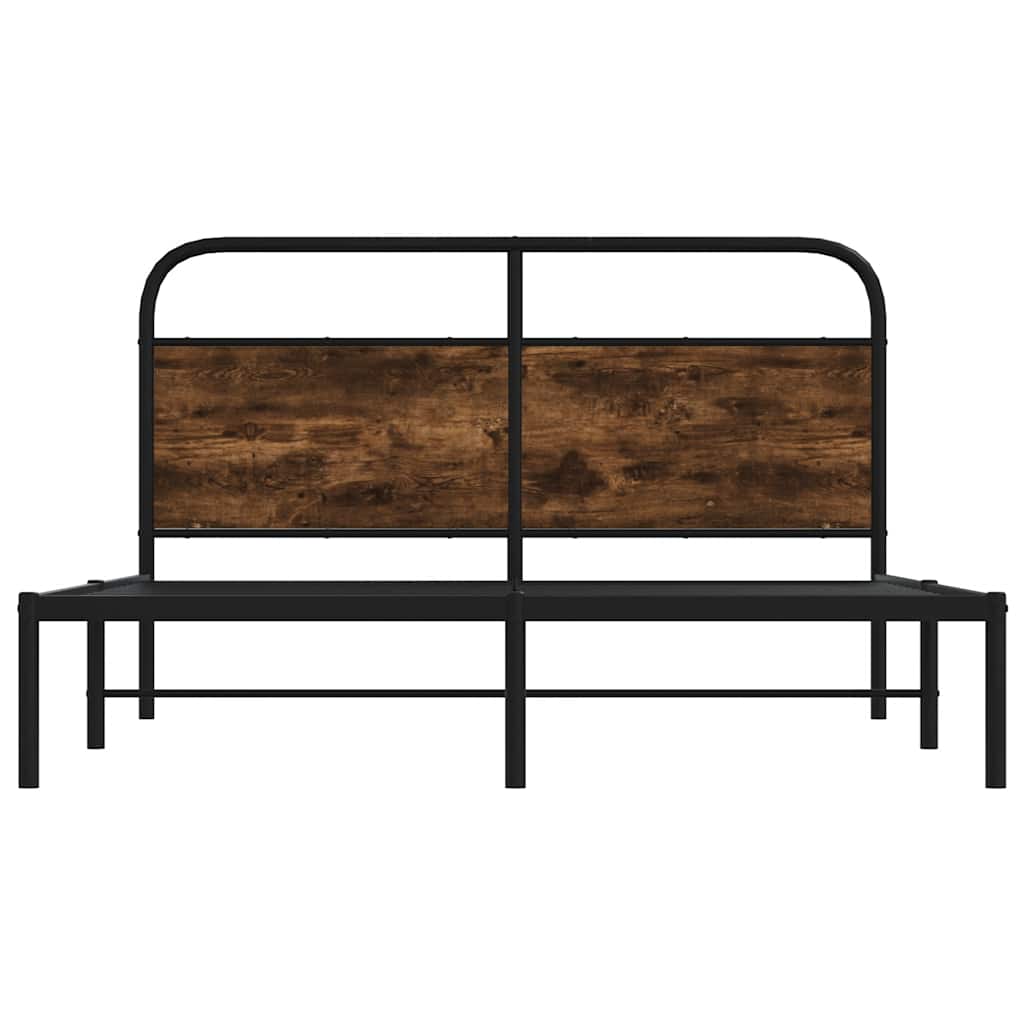 vidaXL Bed Frame Without Mattress 120x200 cm Smoked Oak Engineered Wood