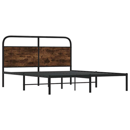vidaXL Bed Frame Without Mattress 150x200 cm King Size Smoked Oak Engineered Wood
