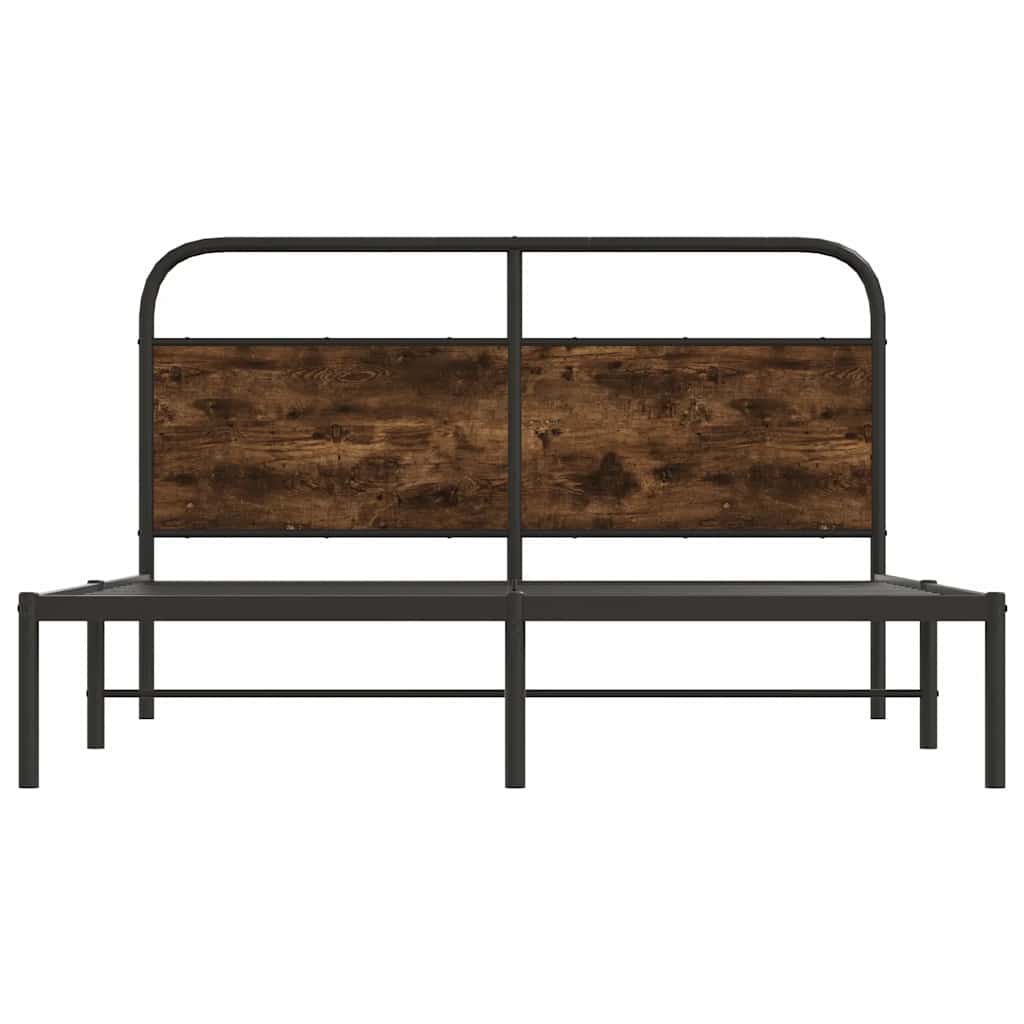 vidaXL Bed Frame Without Mattress 150x200 cm King Size Smoked Oak Engineered Wood