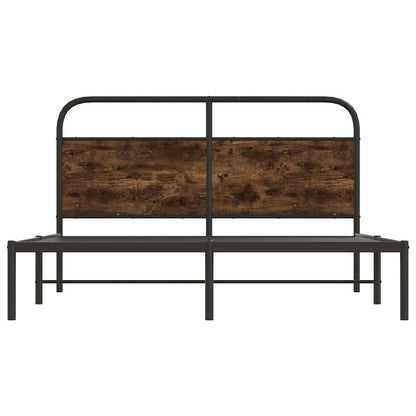 vidaXL Bed Frame Without Mattress 150x200 cm King Size Smoked Oak Engineered Wood