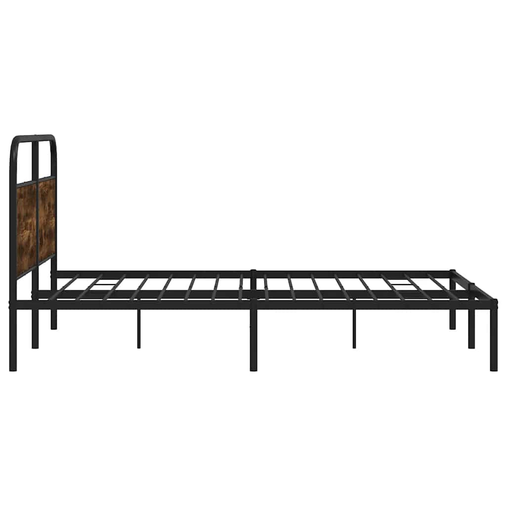 vidaXL Bed Frame Without Mattress 150x200 cm King Size Smoked Oak Engineered Wood