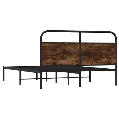 vidaXL Bed Frame Without Mattress 150x200 cm King Size Smoked Oak Engineered Wood