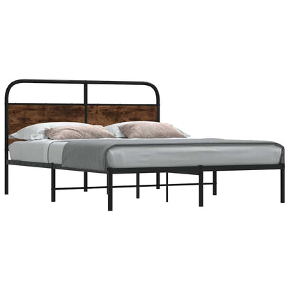 vidaXL Bed Frame Without Mattress 150x200 cm King Size Smoked Oak Engineered Wood