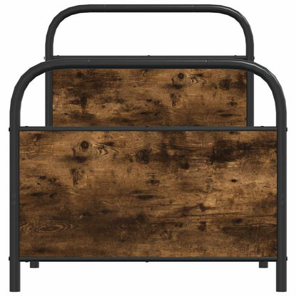 vidaXL Bed Frame Without Mattress 75x190 cm Small Single Smoked Oak Engineered Wood