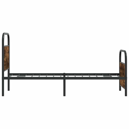 vidaXL Bed Frame Without Mattress 75x190 cm Small Single Smoked Oak Engineered Wood