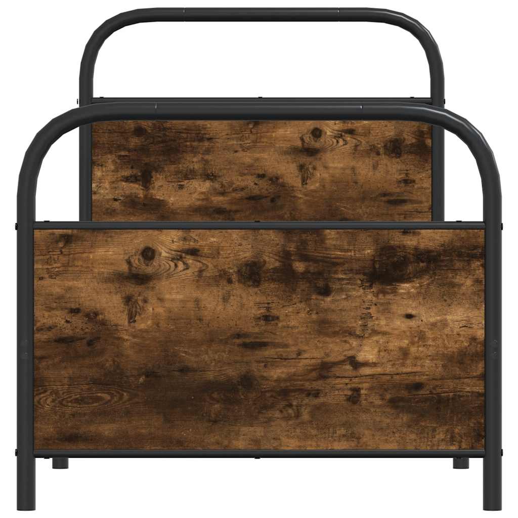 vidaXL Bed Frame Without Mattress 80x200 cm Smoked Oak Engineered Wood
