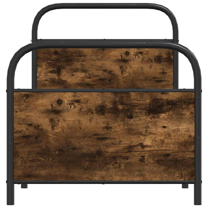 vidaXL Bed Frame Without Mattress 80x200 cm Smoked Oak Engineered Wood