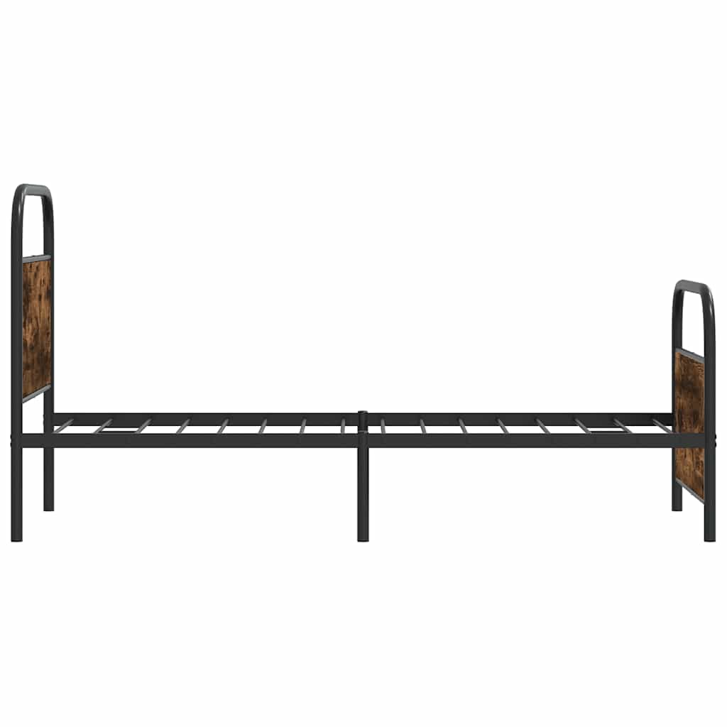 vidaXL Bed Frame Without Mattress 80x200 cm Smoked Oak Engineered Wood