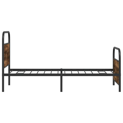 vidaXL Bed Frame Without Mattress 90x190 cm Single Smoked Oak Engineered Wood