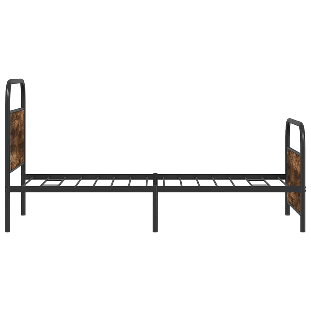 vidaXL Bed Frame Without Mattress 90x200 cm Smoked Oak Engineered Wood