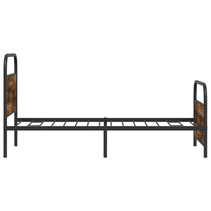 vidaXL Bed Frame Without Mattress 90x200 cm Smoked Oak Engineered Wood