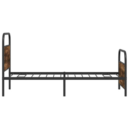 vidaXL Bed Frame Without Mattress 100x200 cm Smoked Oak Engineered Wood