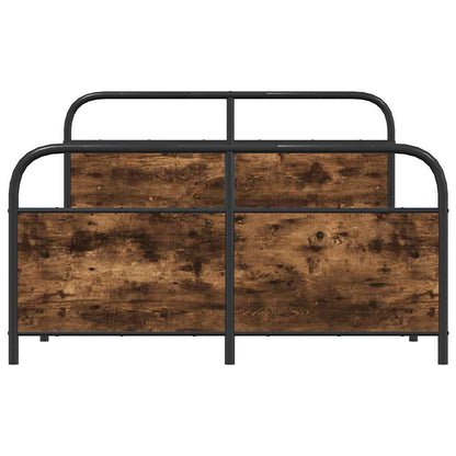 vidaXL Bed Frame Without Mattress 120x190 cm Small Double Smoked Oak Engineered Wood