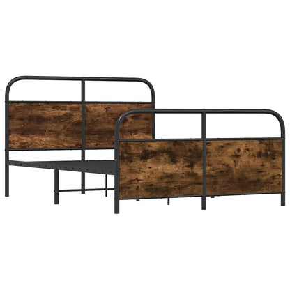 vidaXL Bed Frame Without Mattress 120x200 cm Smoked Oak Engineered Wood