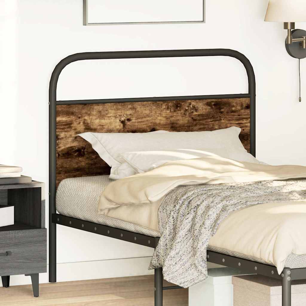 vidaXL Replace Headboard Smoked Oak 90 cm Steel and Engineered Wood