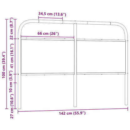 vidaXL Replace Headboard Smoked Oak 135 cm Steel and Engineered Wood